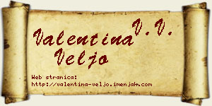 Valentina Veljo vizit kartica